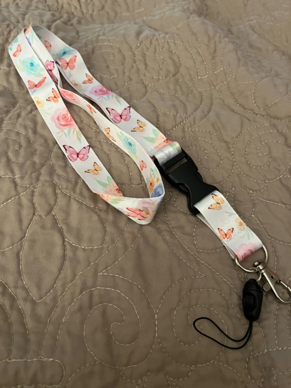 Butterfly Floral Kids Lanyard - Pink & Pastel